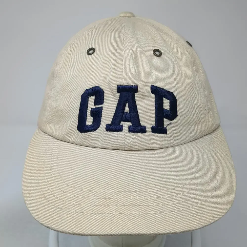GAP Baseball Cap Beige One Size Blue Embroidered Slideback Hat September 26 1997